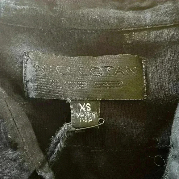 Nili Lotan Harmonia Eyelet Shirt/Blouse in Black XS. - Picture 9 of 10